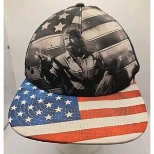 Chuck Norris Approved BioWorld Trucker Hat Snapback Cap USA Flag Mesh